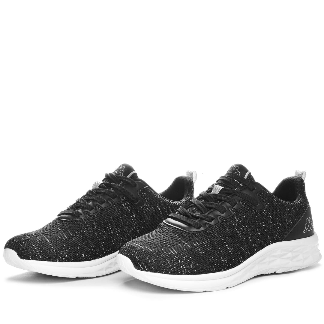 Black Grey Women's Low Cut Walking Sneakers with Memory Foam 01