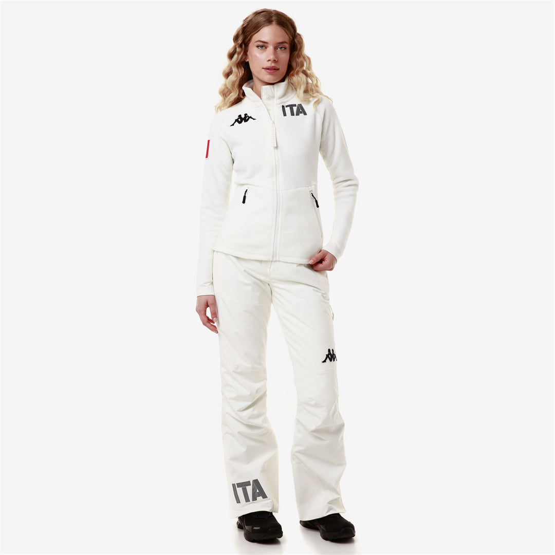 Coconut White Women's Slim Fit Ski Fleece Jacket 01