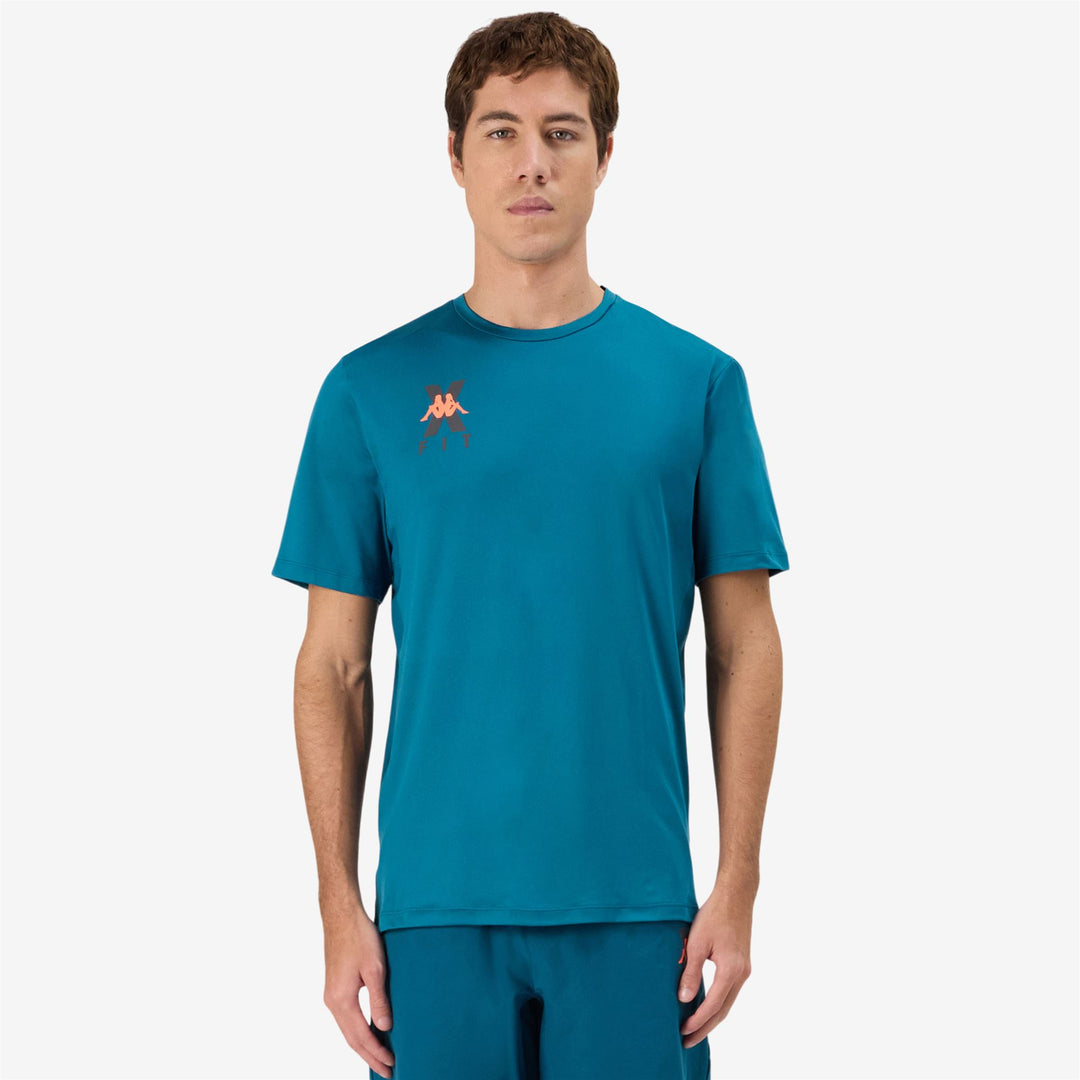 Blue Men's Regular Fit Active TShirt in Light Stretch Jersey main
