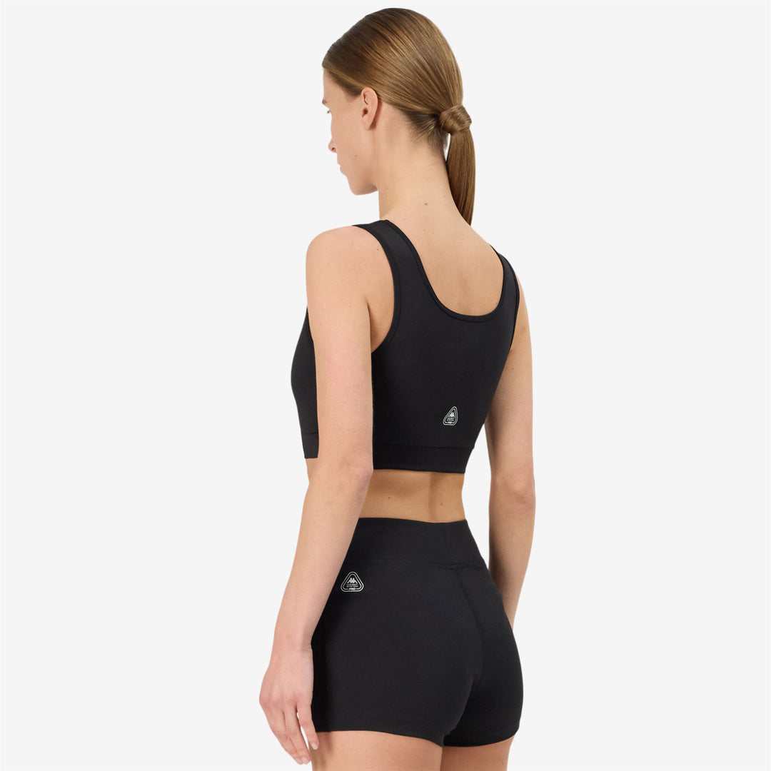 Black Women's Slim Fit Top in Stretch Jersey Fabric main