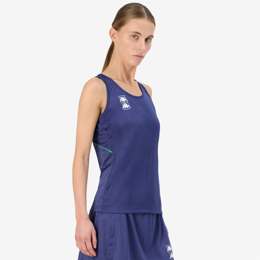 Fluo blue Women's Padel Active Tank Jersey with Mesh Insert main