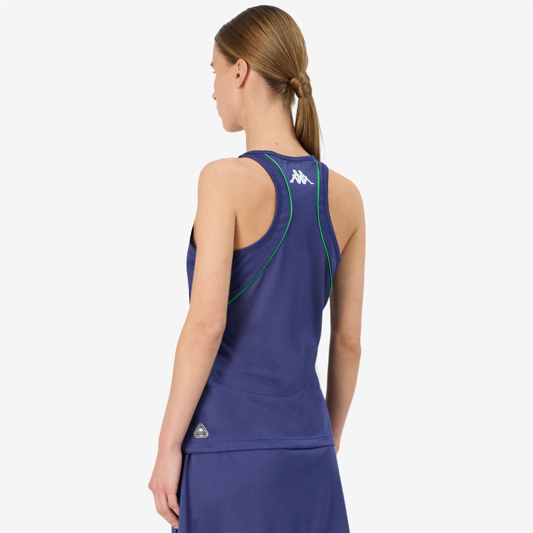 Fluo blue Women's Padel Active Tank Jersey with Mesh Insert main