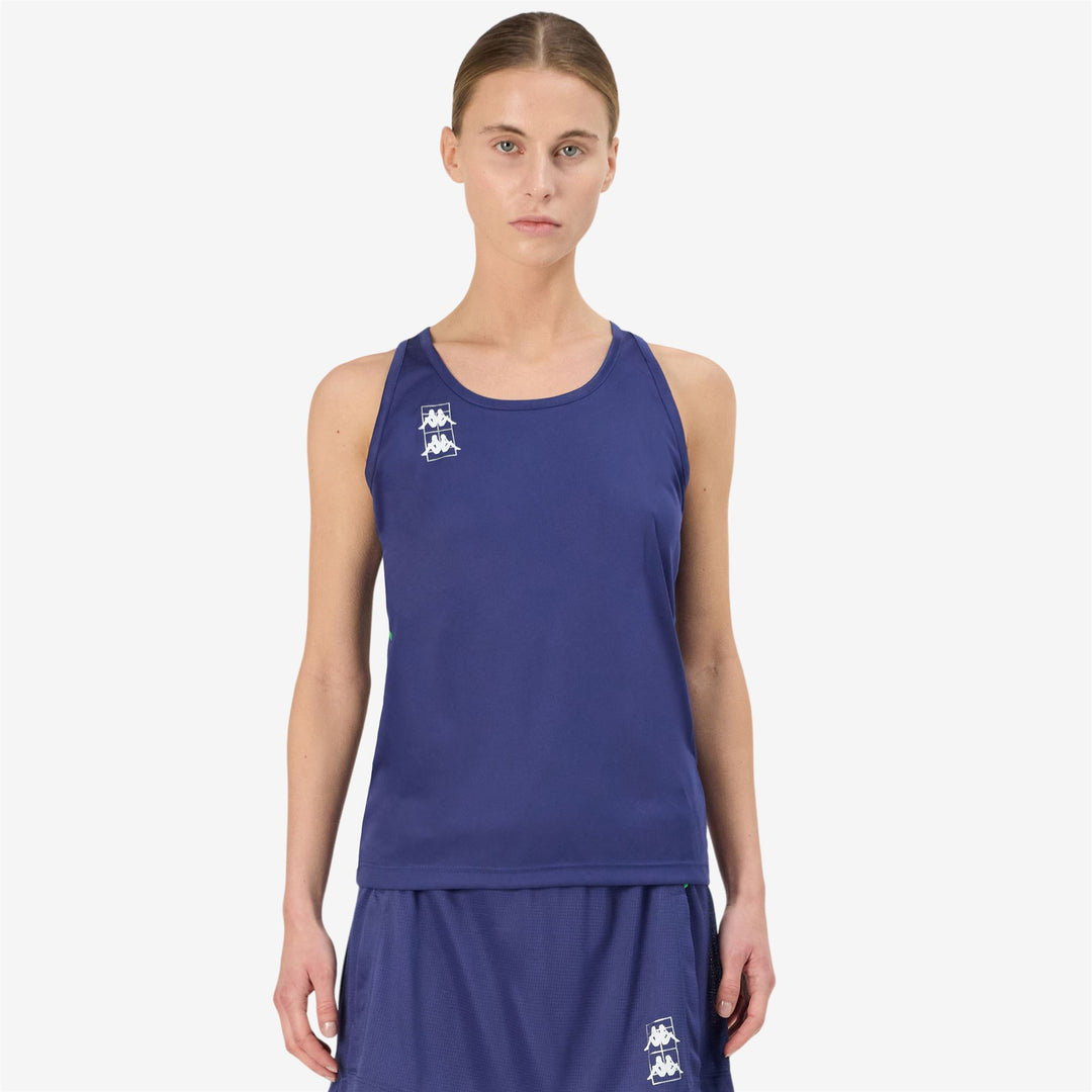 Fluo blue Women's Padel Active Tank Jersey with Mesh Insert main