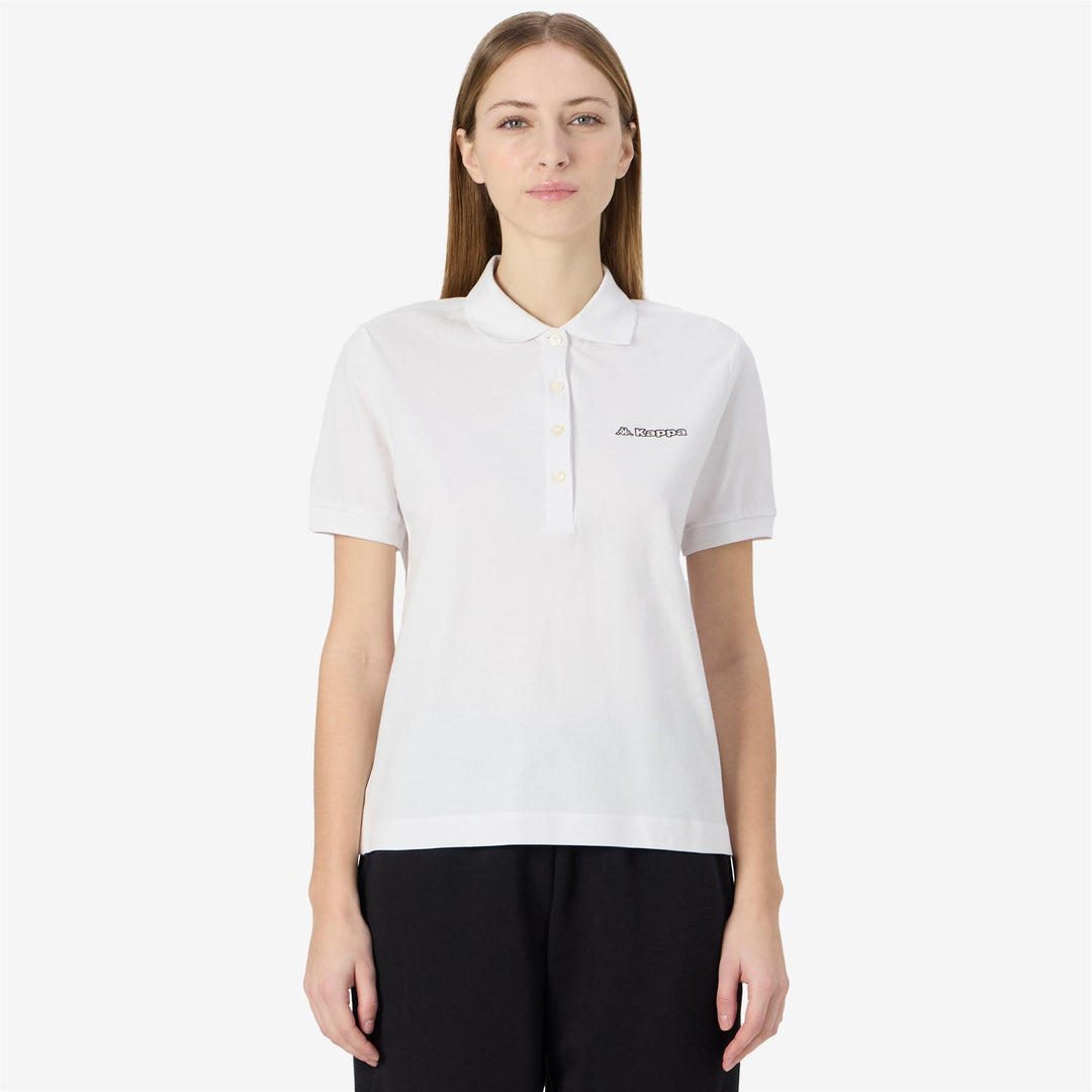 Grey White Women's Cotton Sportstyle Polo Shirt with Logo main