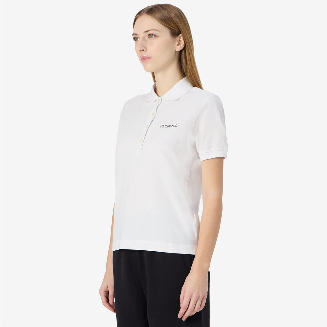 Grey White Women's Cotton Sportstyle Polo Shirt with Logo main