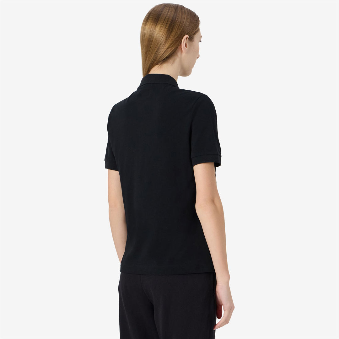 Black Women's Cotton Polo Shirt with Logo main