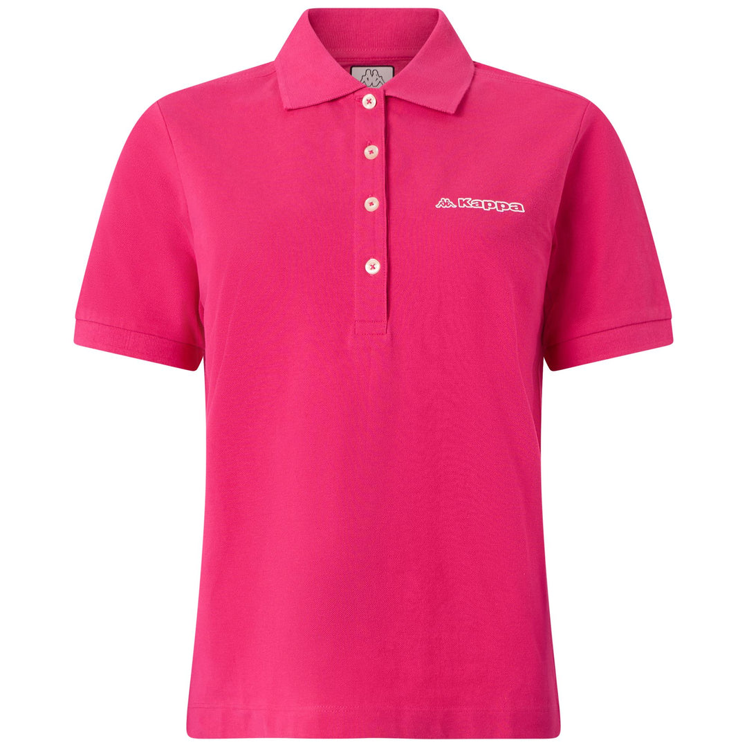 Intense Pink Women's Cotton Polo Shirt with Logo 01