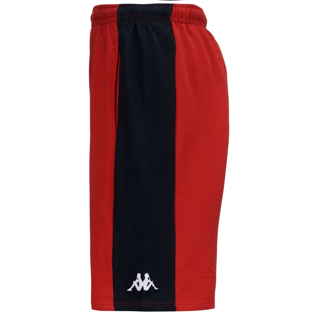 Short de ski unisexe rouge et bleu en jersey coupe classique main