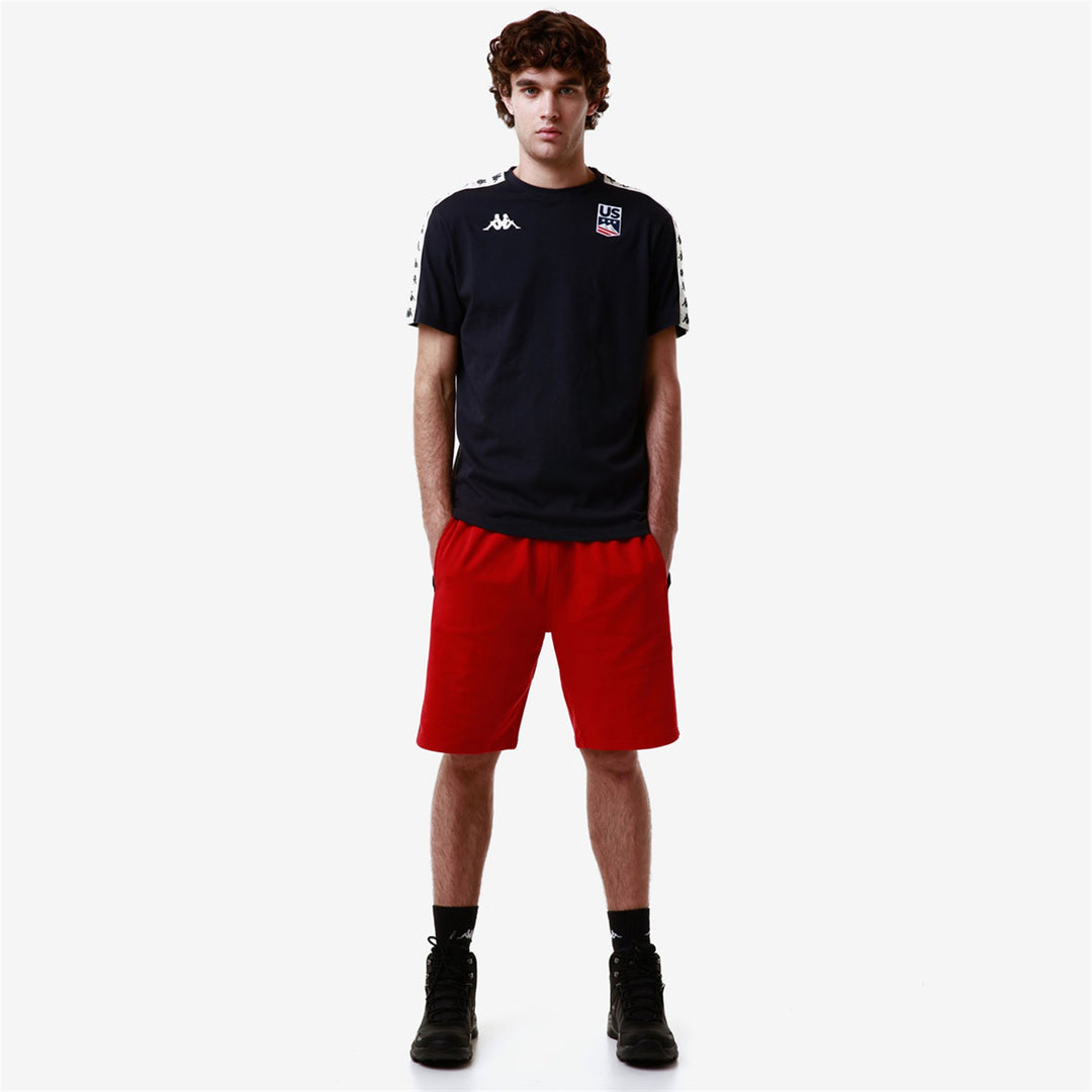 Dark Red Unisex Ski Shorts in Cotton. 01