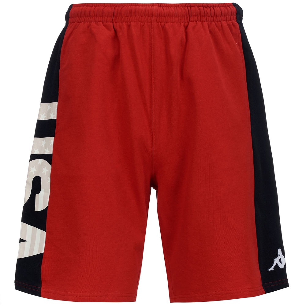 Short de ski unisexe rouge et bleu en jersey coupe classique 02