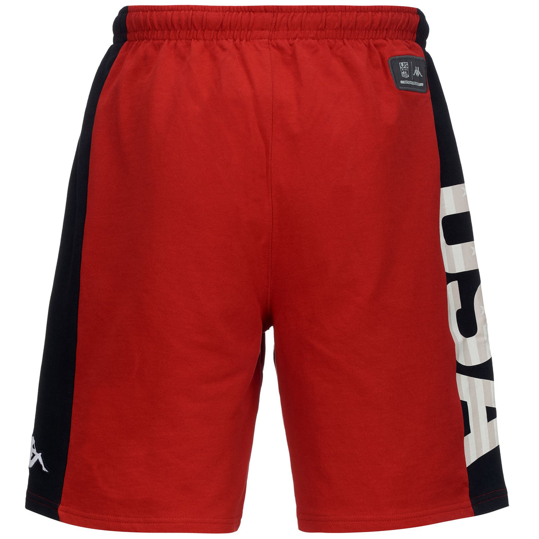 Short de ski unisexe rouge et bleu en jersey coupe classique main