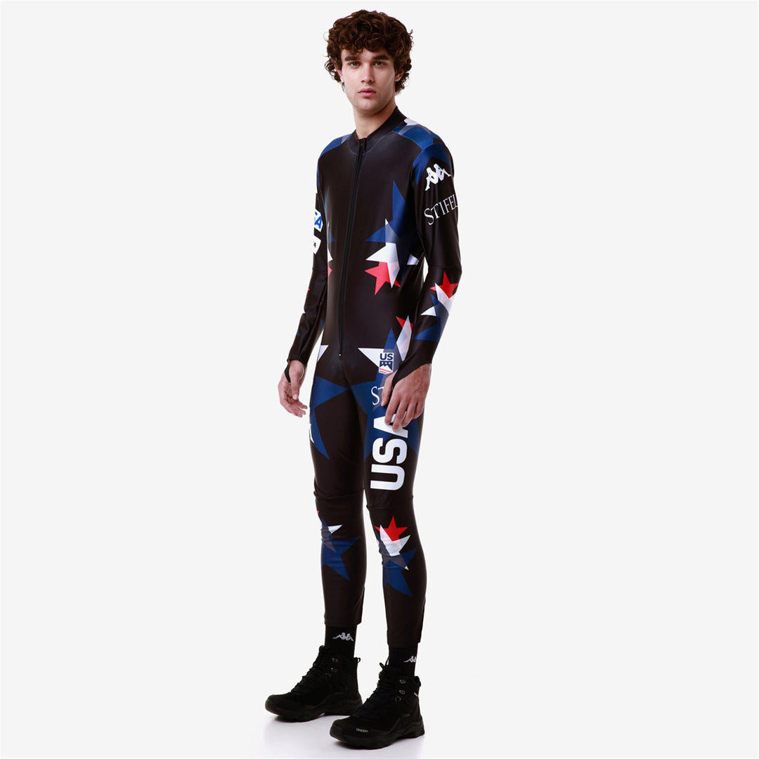 Black Men's Ski Competition Skin Fit Tracksuit with High Tech Stretch Fabric main
