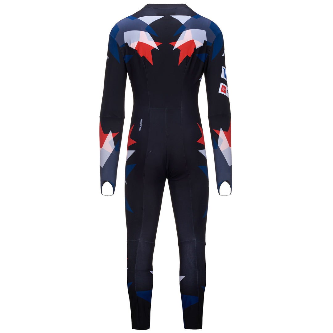Survêtement de ski de compétition noir pour homme, coupe ajustée, en tissu stretch haute technologie main