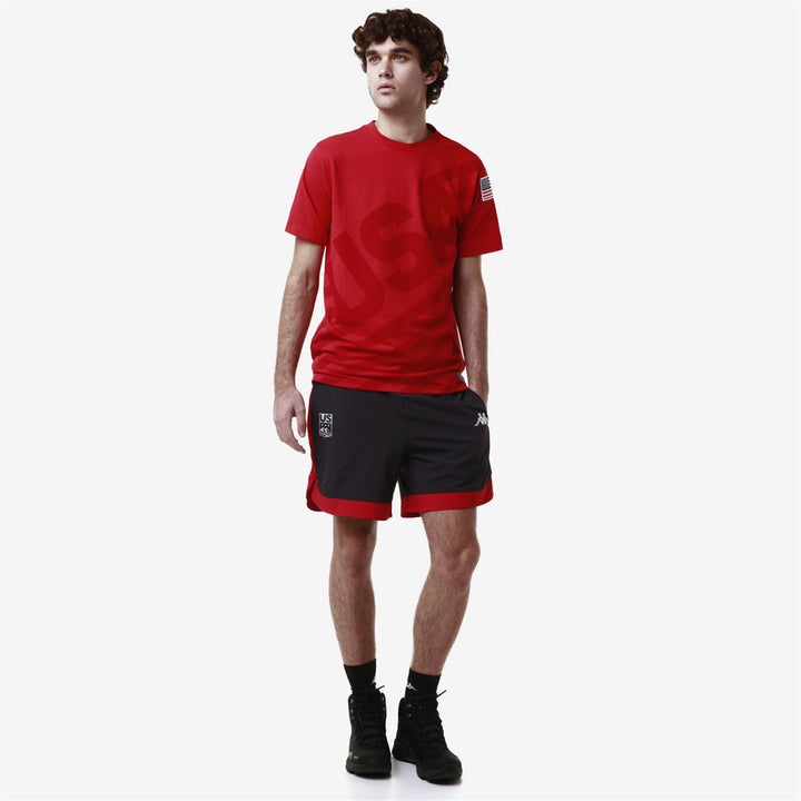 T-ShirtsTop Unisex AYBA2 USA US T-Shirt RED RACING Dressed Back (jpg Rgb)		