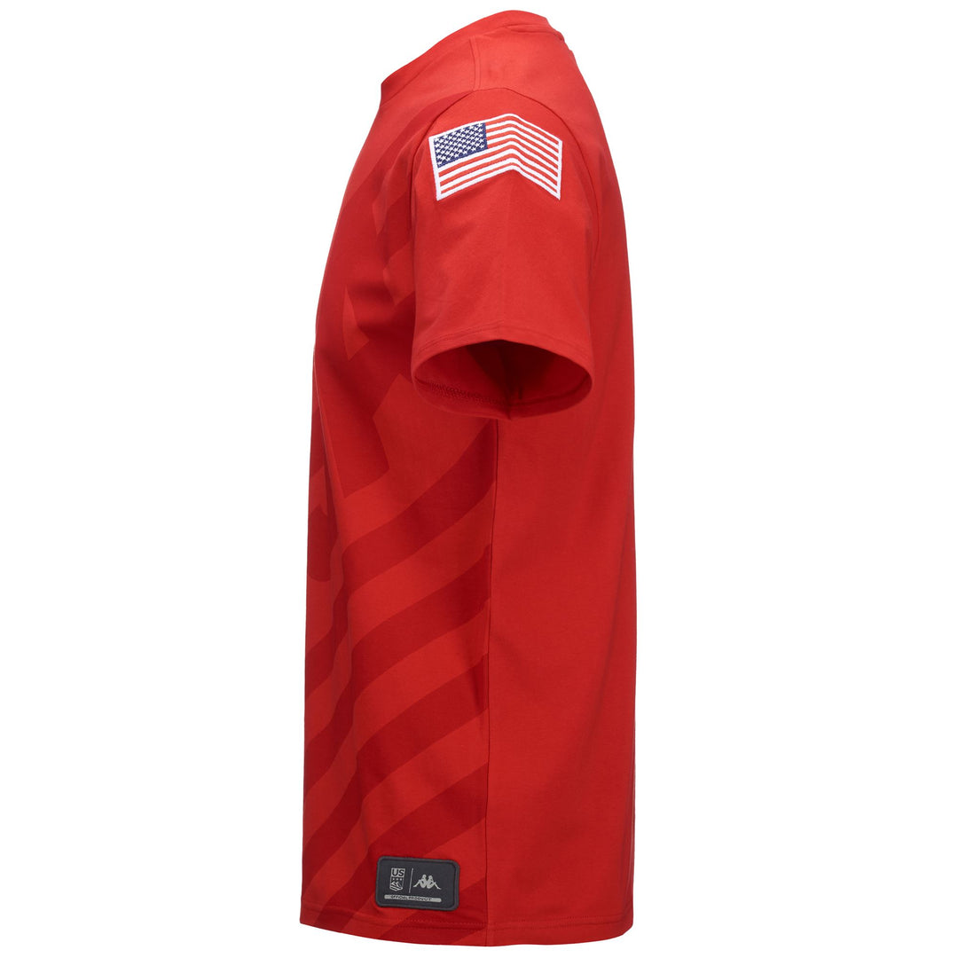 T-shirt de ski unisexe rouge à coupe ajustée en jersey main