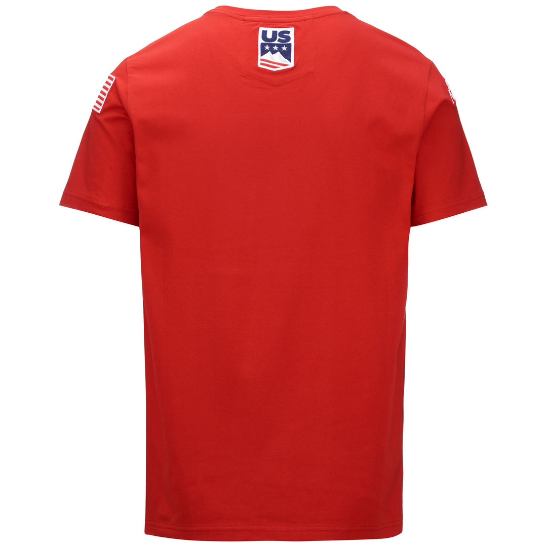 T-shirt de ski unisexe rouge à coupe ajustée en jersey main