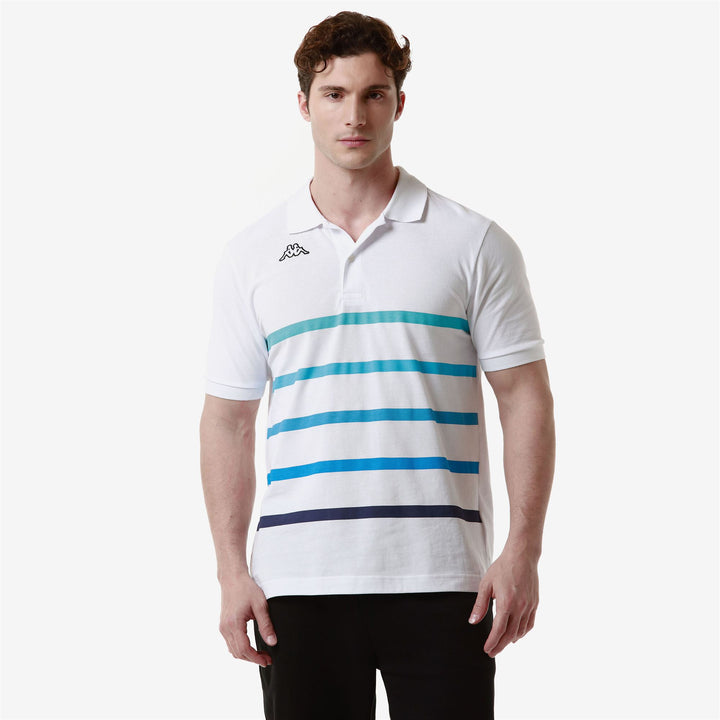 Polo Shirts Man LOGO  FEYSTRIPE Polo WHITE - TURQUOISE ATOLL - TURQUOISE - BLUE MALIBU - BLUE ASTER - BLUE INTENSE Detail (jpg Rgb)			