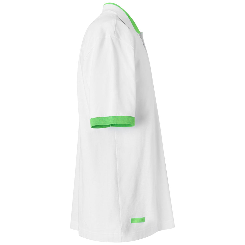 White neon green Men's Polo Shirt with Cotton Fabric 02