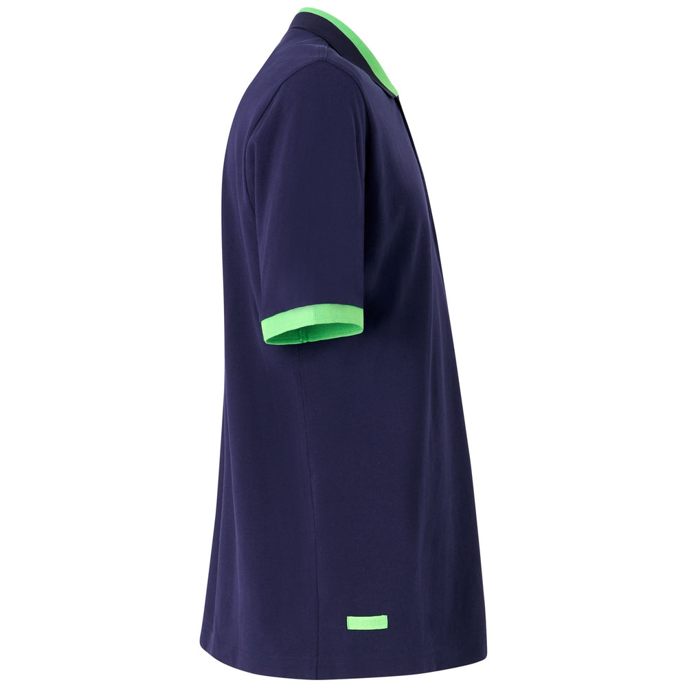 Neon Blue Men's Sportstyle Polo Shirt with Contrasting Details 02