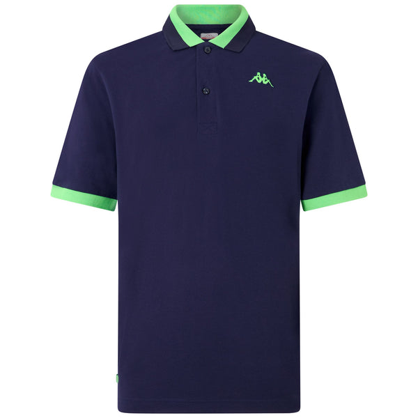 トップス supreme green navy border polo shirt Polo Shirts Man LOGO NEON Polo Blue Marine - NEON Green