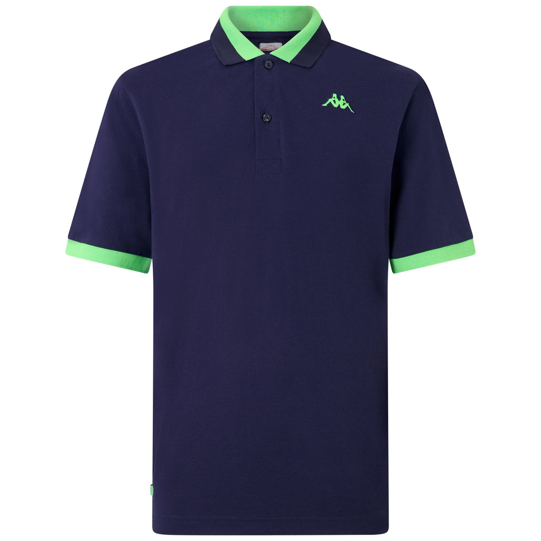 Neon Blue Men's Sportstyle Polo Shirt with Contrasting Details 01