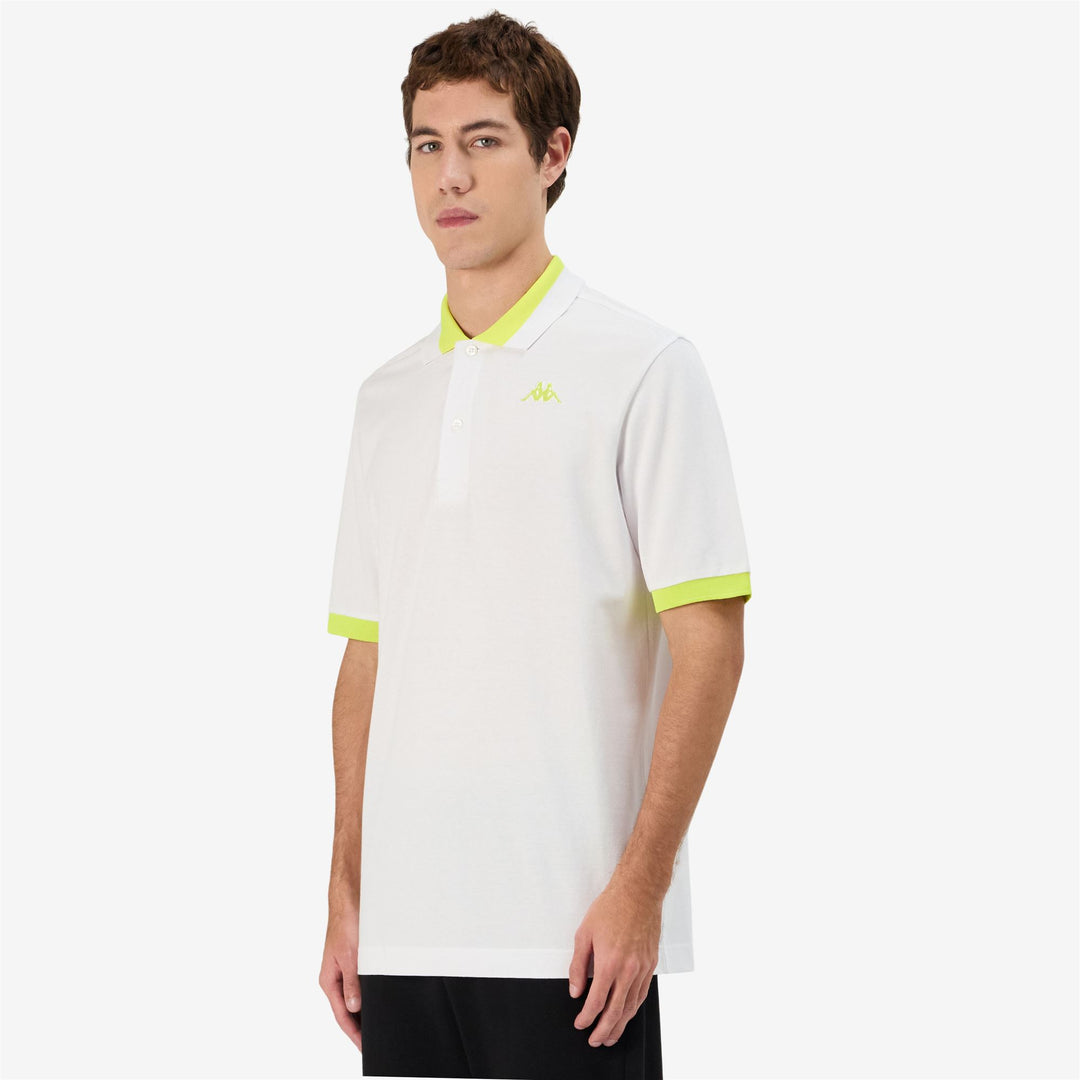 Polo deportivo de algodón amarillo neón para hombre main
