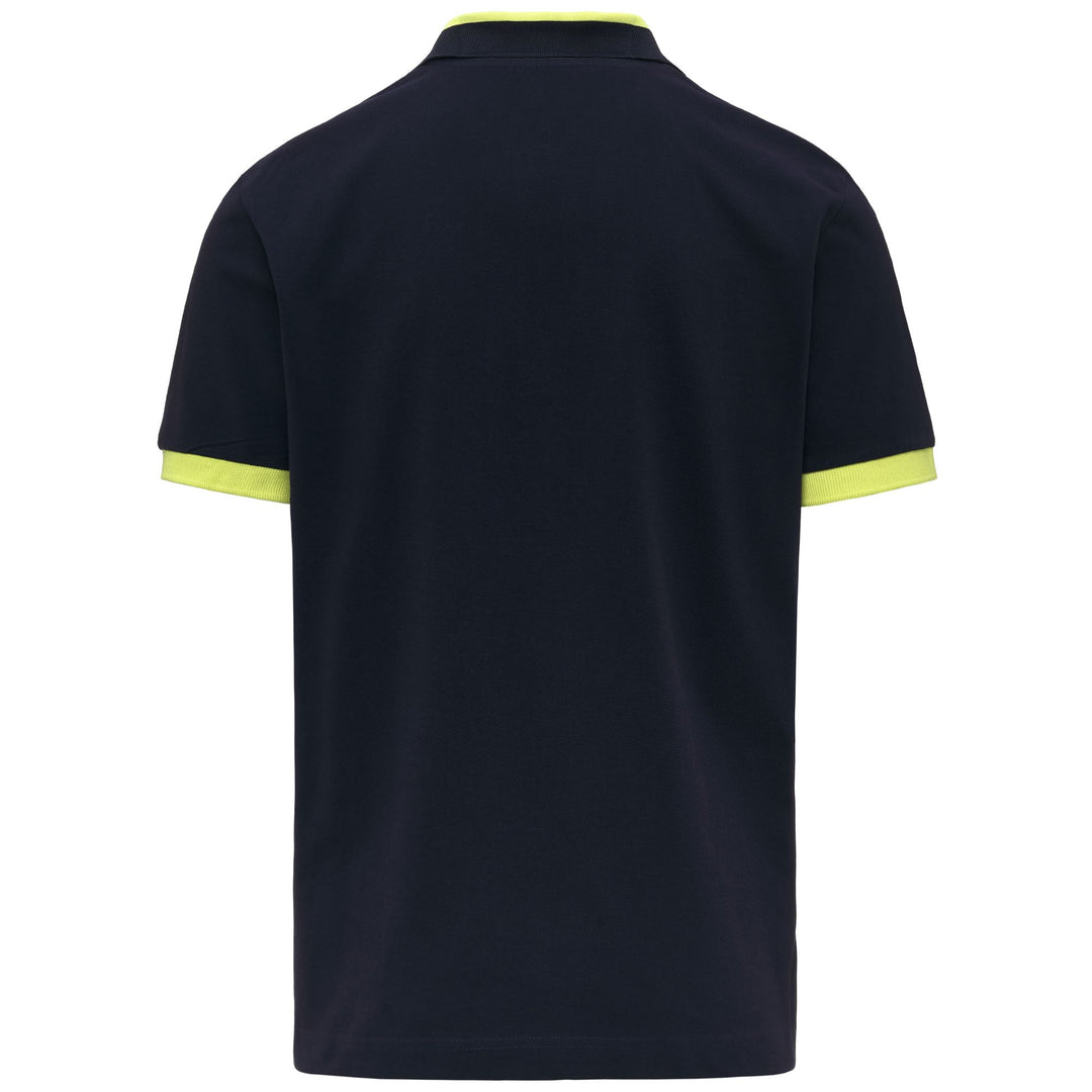 Marine blue Men's Cotton Polo Shirt with Neon Details main