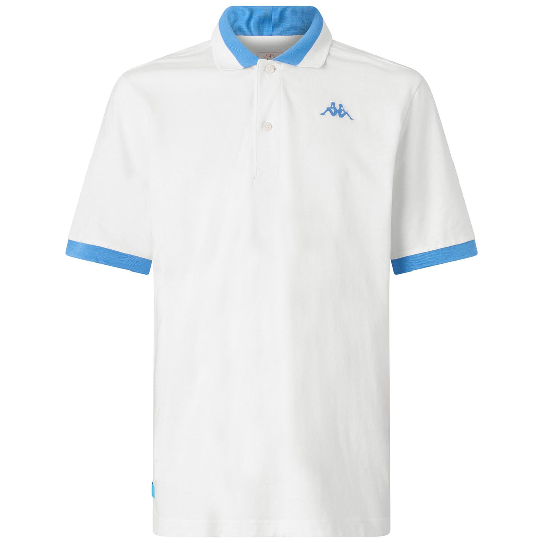 White neon blue Men's Cotton Pique Polo Shirt with Embroidery 01