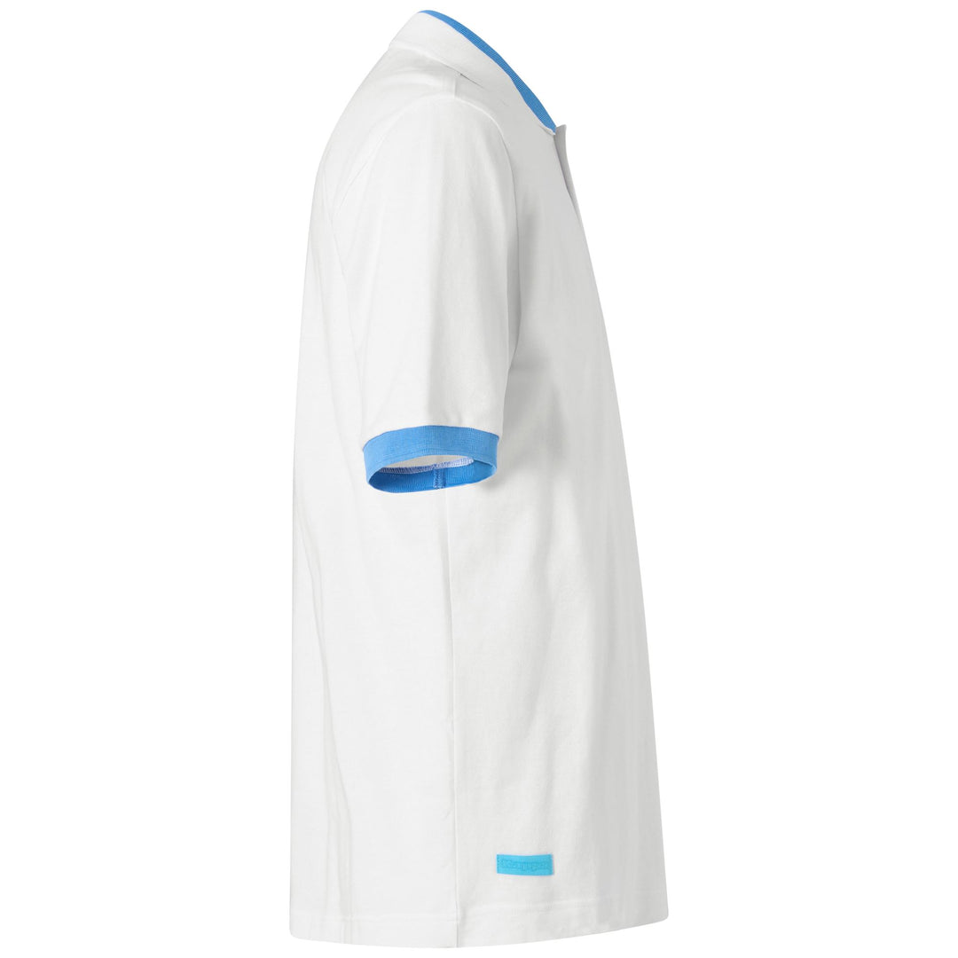 White neon blue Men's Cotton Pique Polo Shirt with Embroidery main