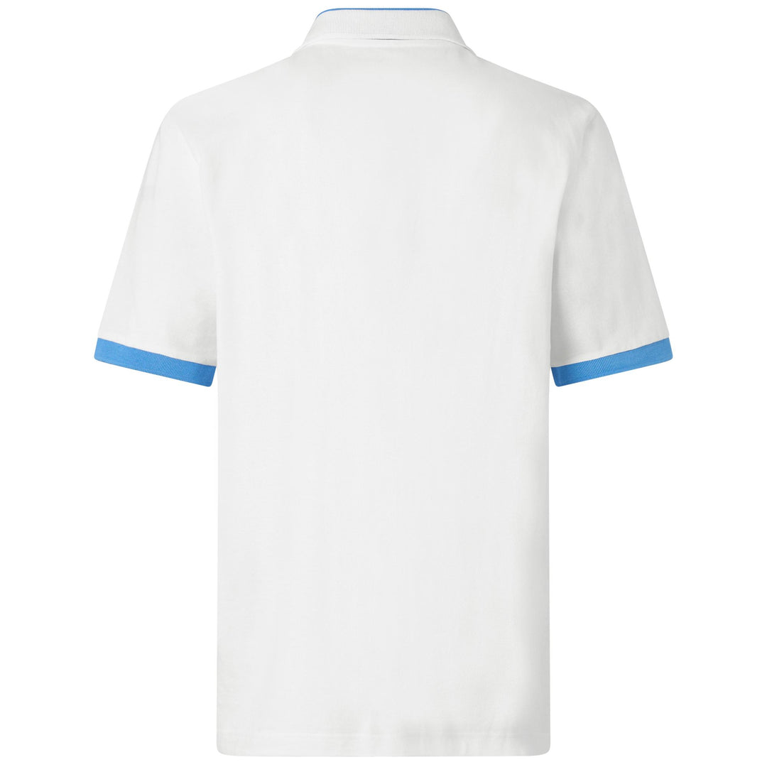 White Men's Regular Fit Cotton Polo Shirt with Neon Details main