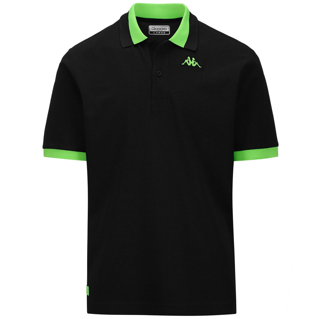 Polo Shirts Man LOGO  NEON Polo BLACK - NEON GREEN Photo (jpg Rgb)			