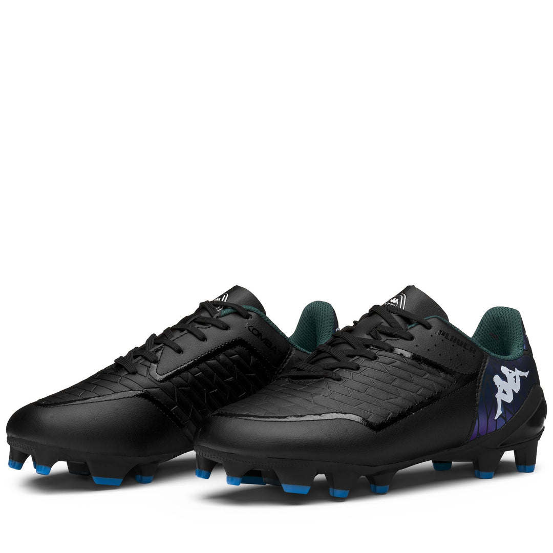 Black and blue Men's Low Cut Soccer Shoes for Firm Grounds 01