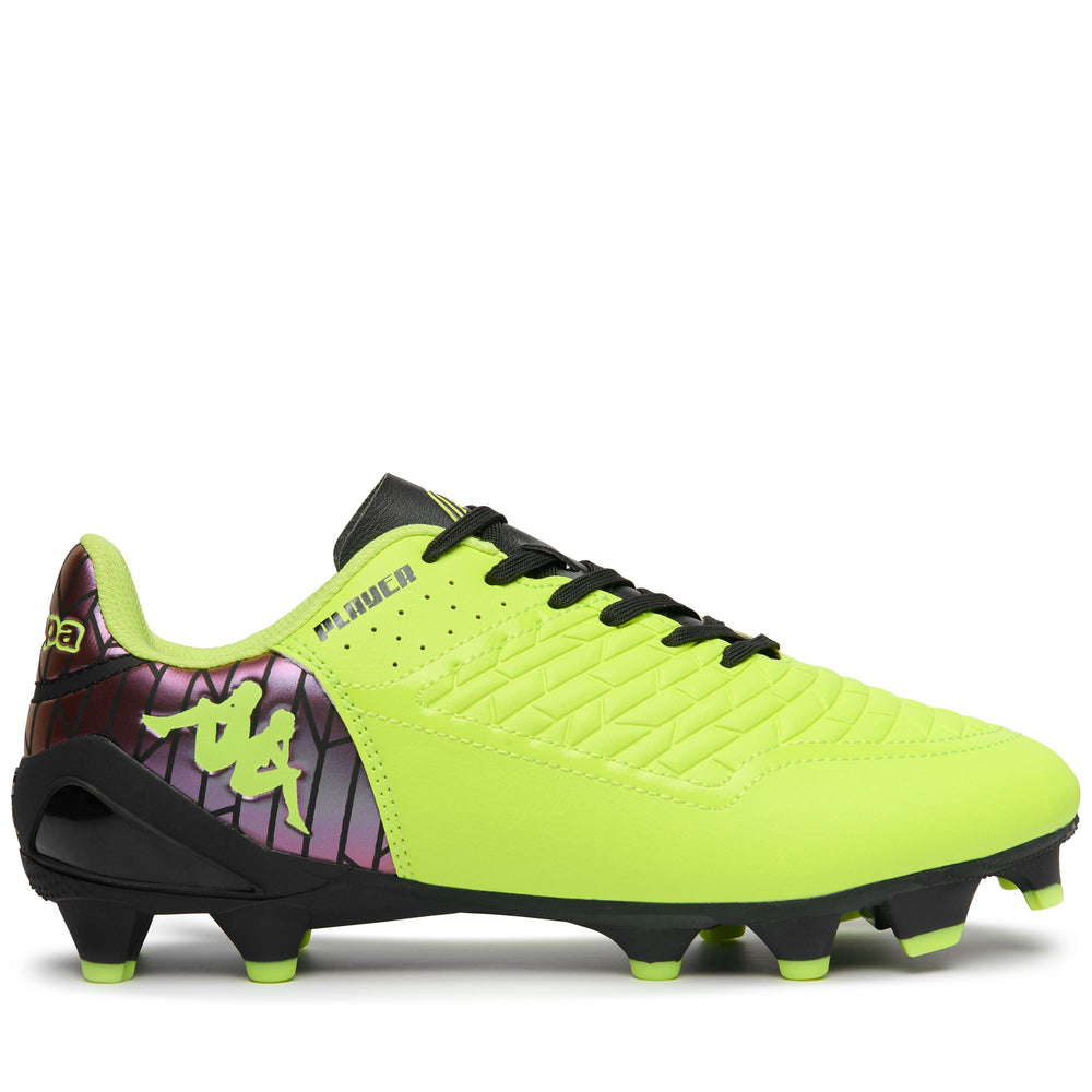 Neon yellow-black Men's Low Cut Soccer Shoes for Firm Grounds 02