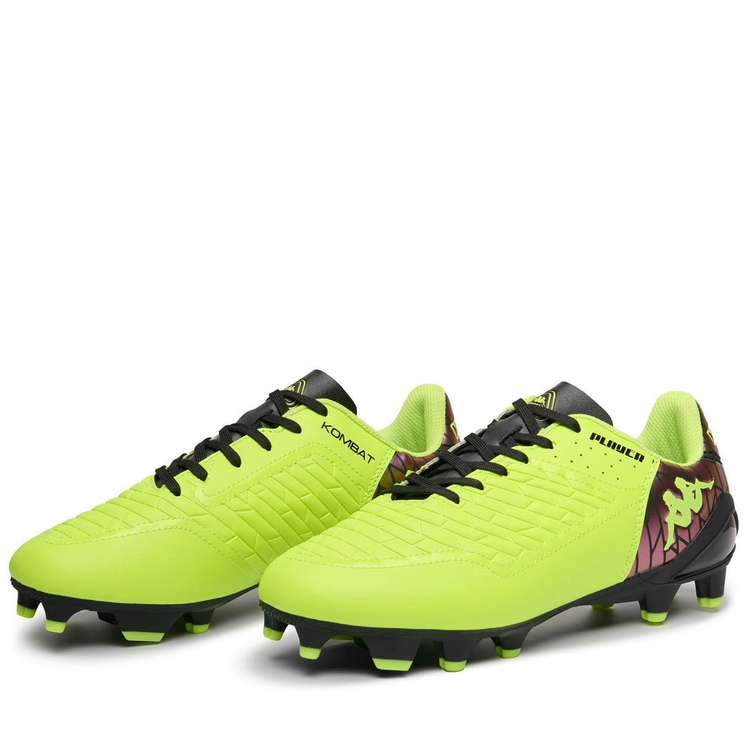 Neon yellow-black Men's Low Cut Soccer Shoes for Firm Grounds 01