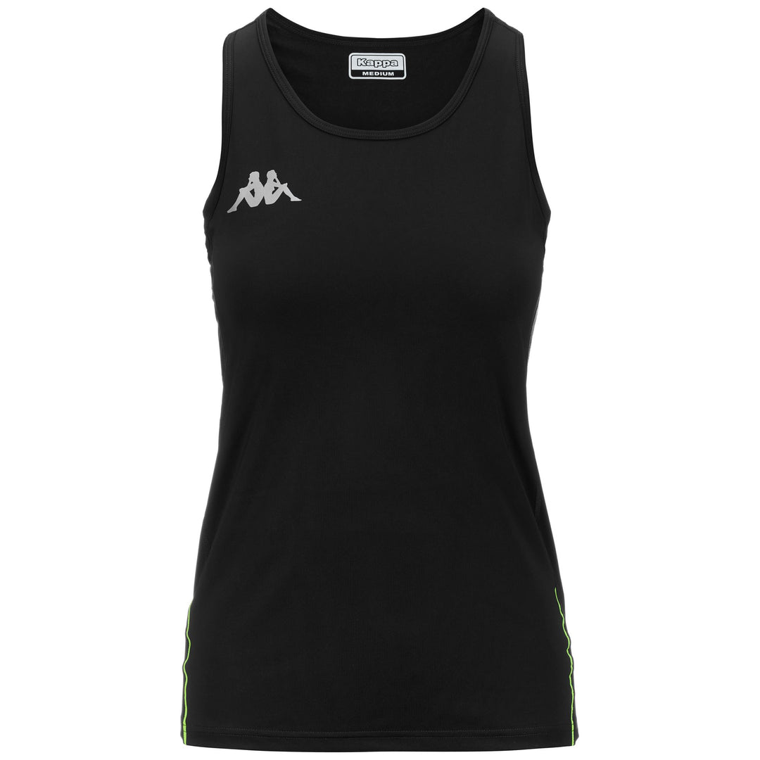 Black Women's Slim Fit Running Tank Top with Reflective Details 01