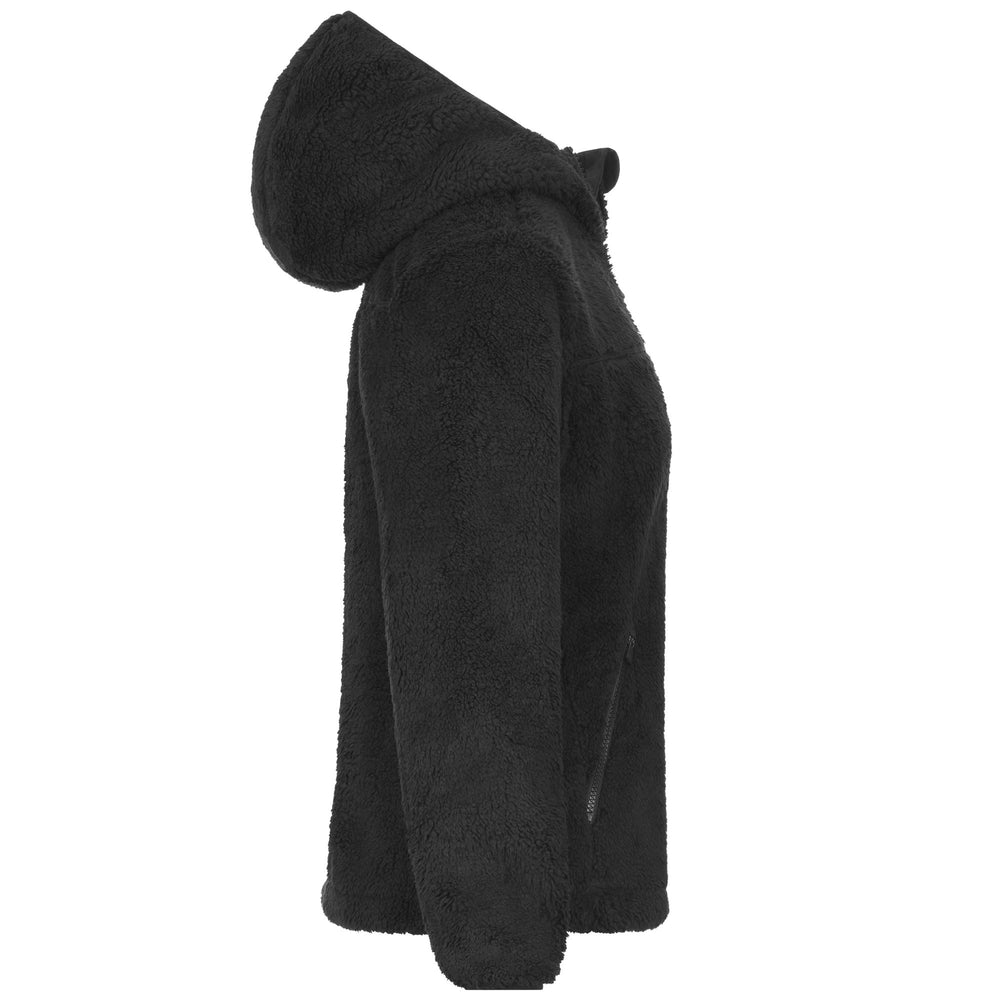 Giacca in Pile Sherpa Stile Sportivo Donna Nera 02