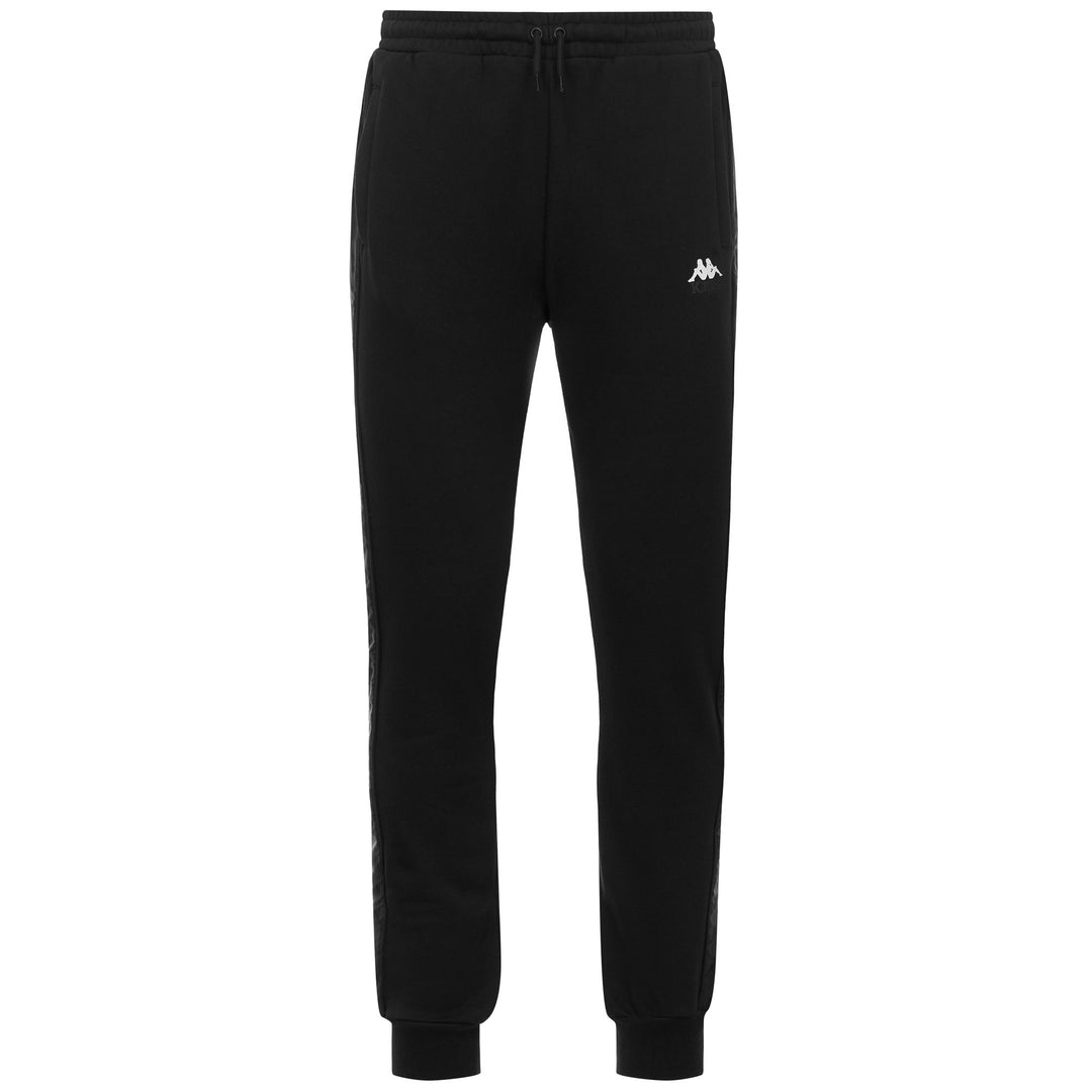 Black Men's Sport Trousers in Brushed Fleece with Elastic Waist 01