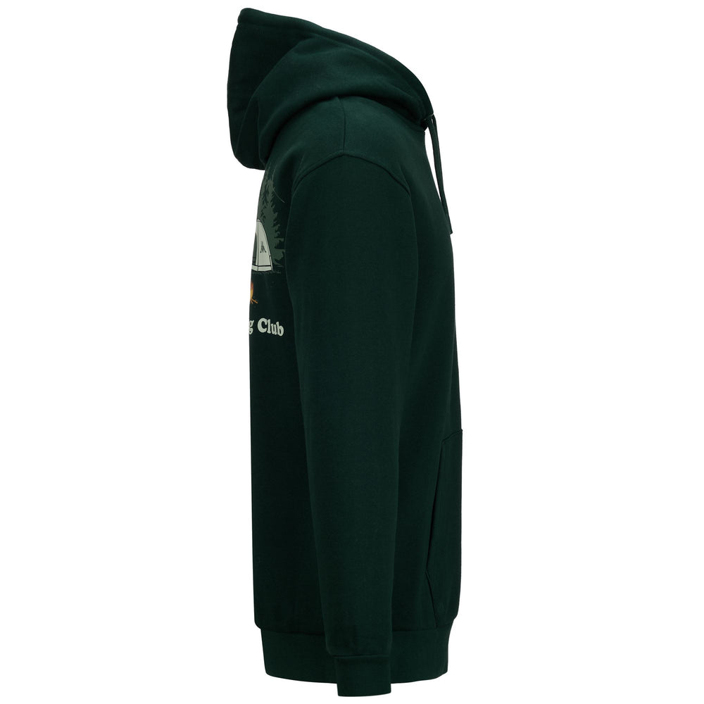 Felpa con Cappuccio Sportiva da Uomo Verde Salvia con Tasche 02