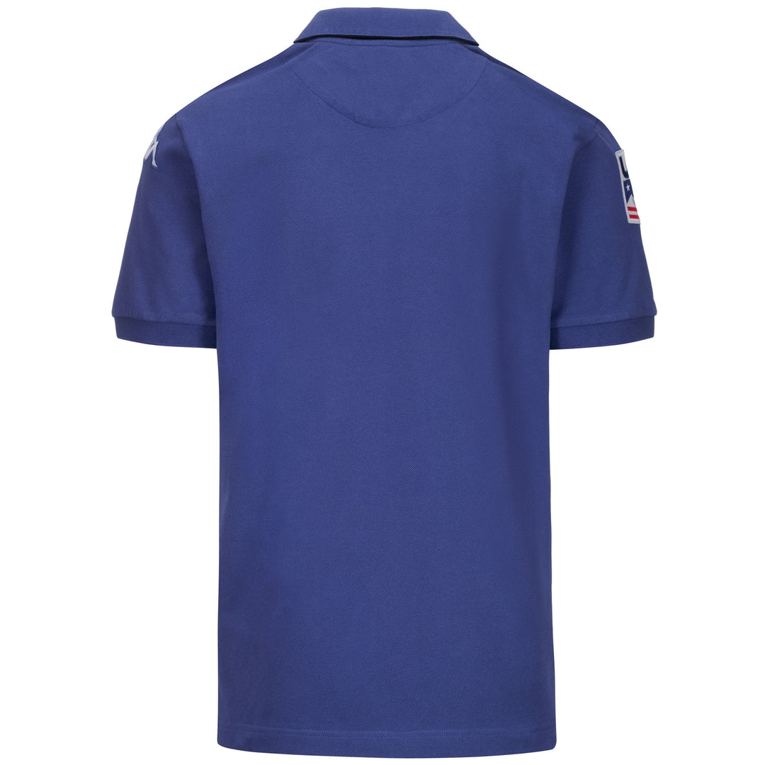 Polo bleu unisexe coupe ajustée pour le ski main