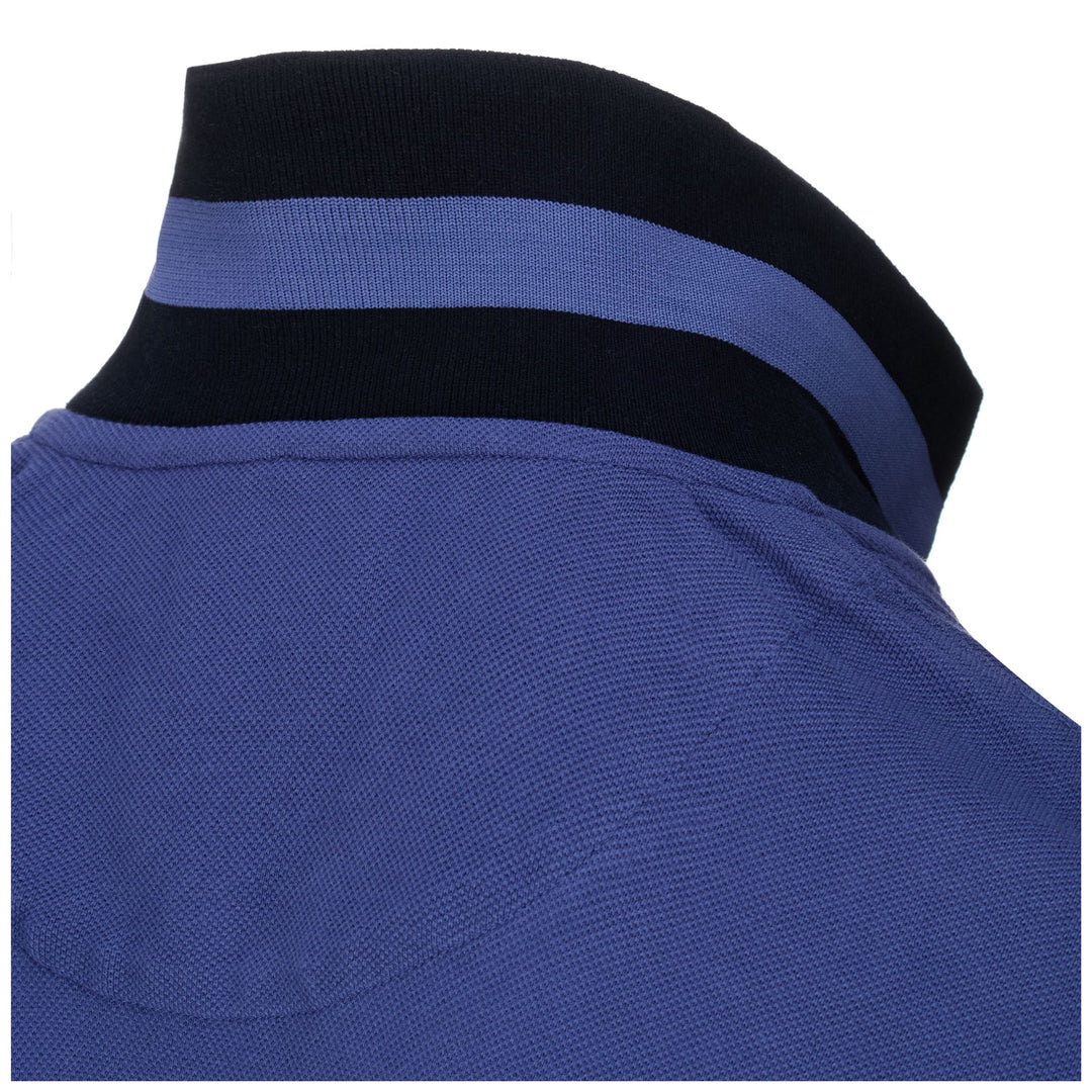 Polo bleu unisexe coupe ajustée pour le ski main