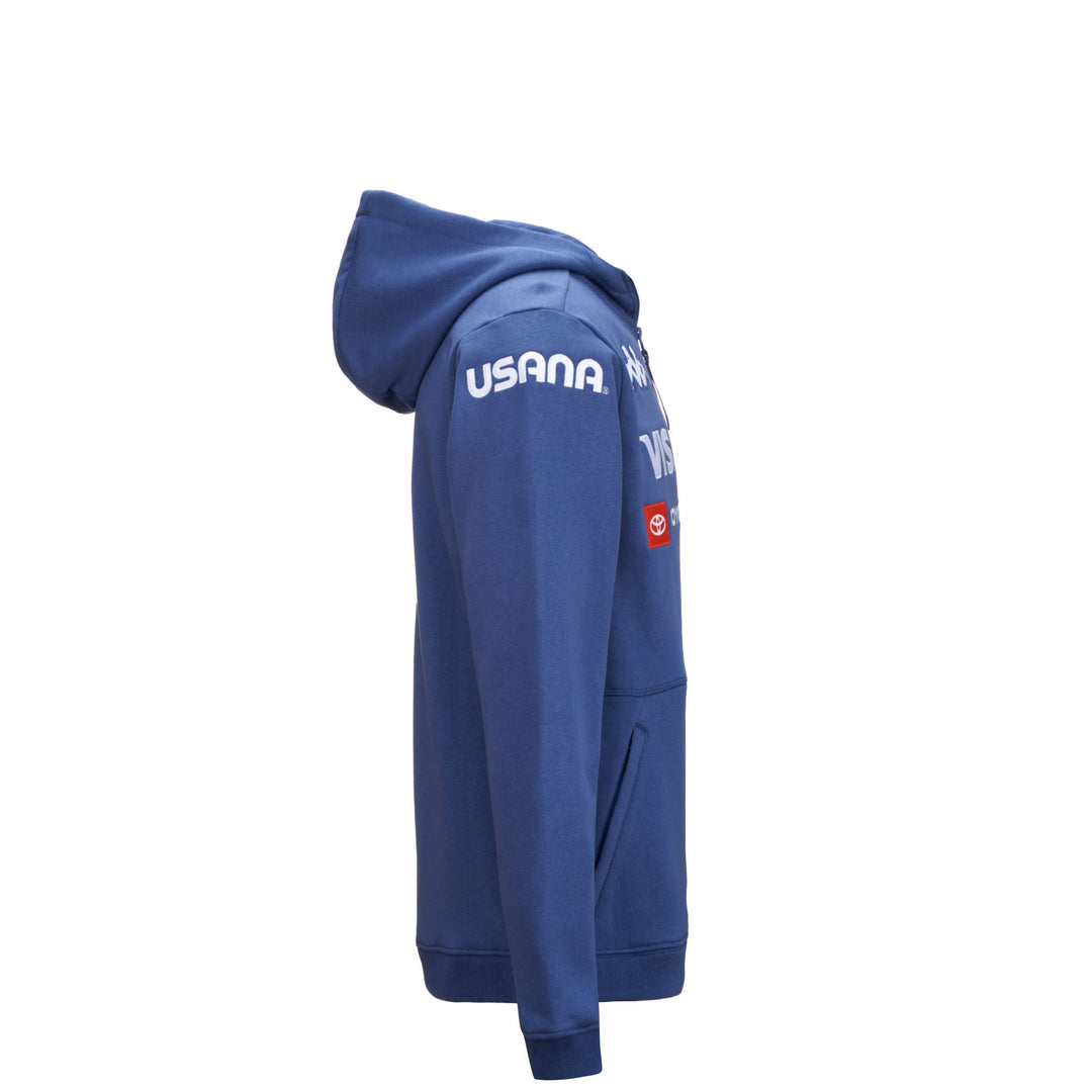 Chaqueta de esquí polar unisex azul con bolsillos y logotipo main
