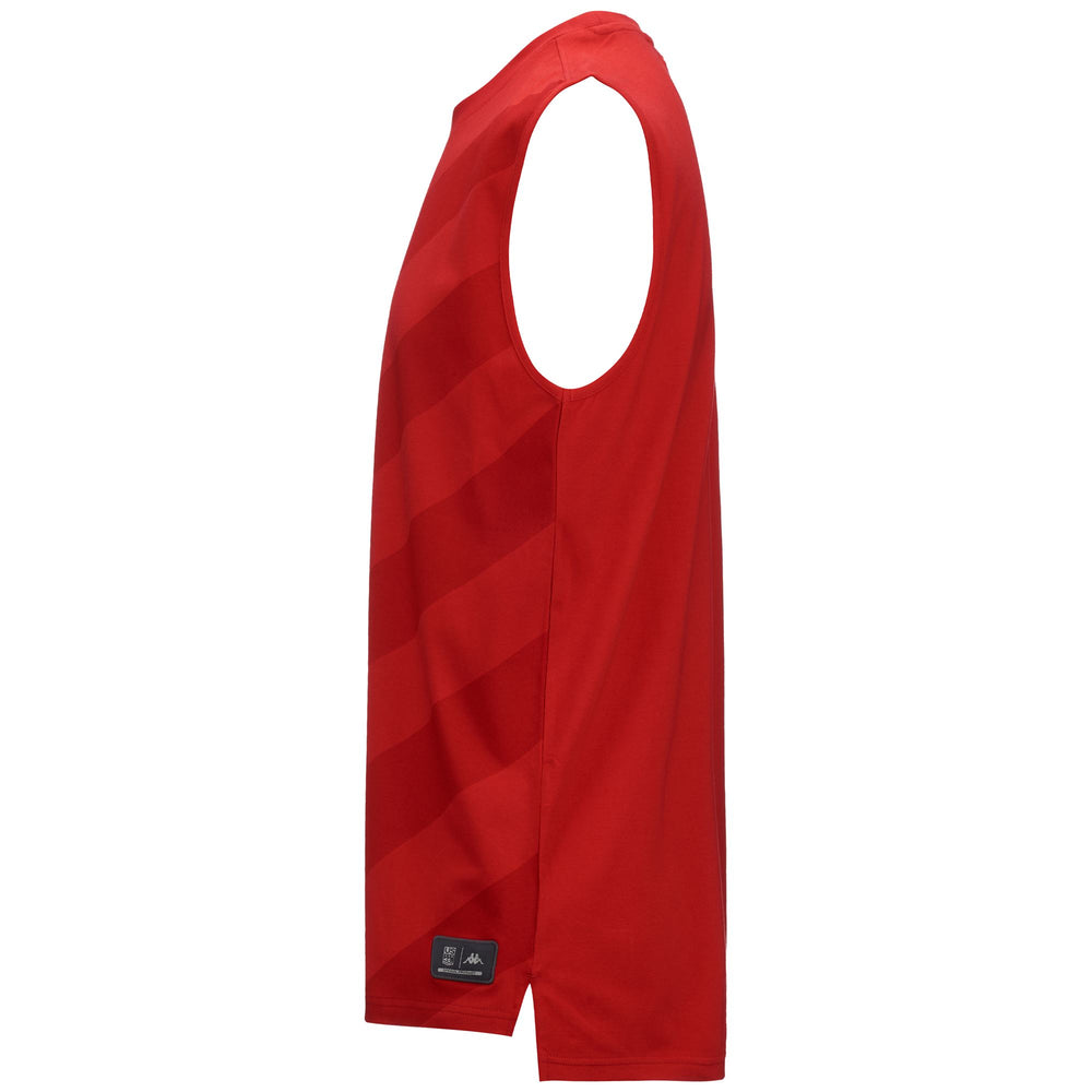 Red Unisex Slim Fit Ski Tank Top in Stretch Cotton 02