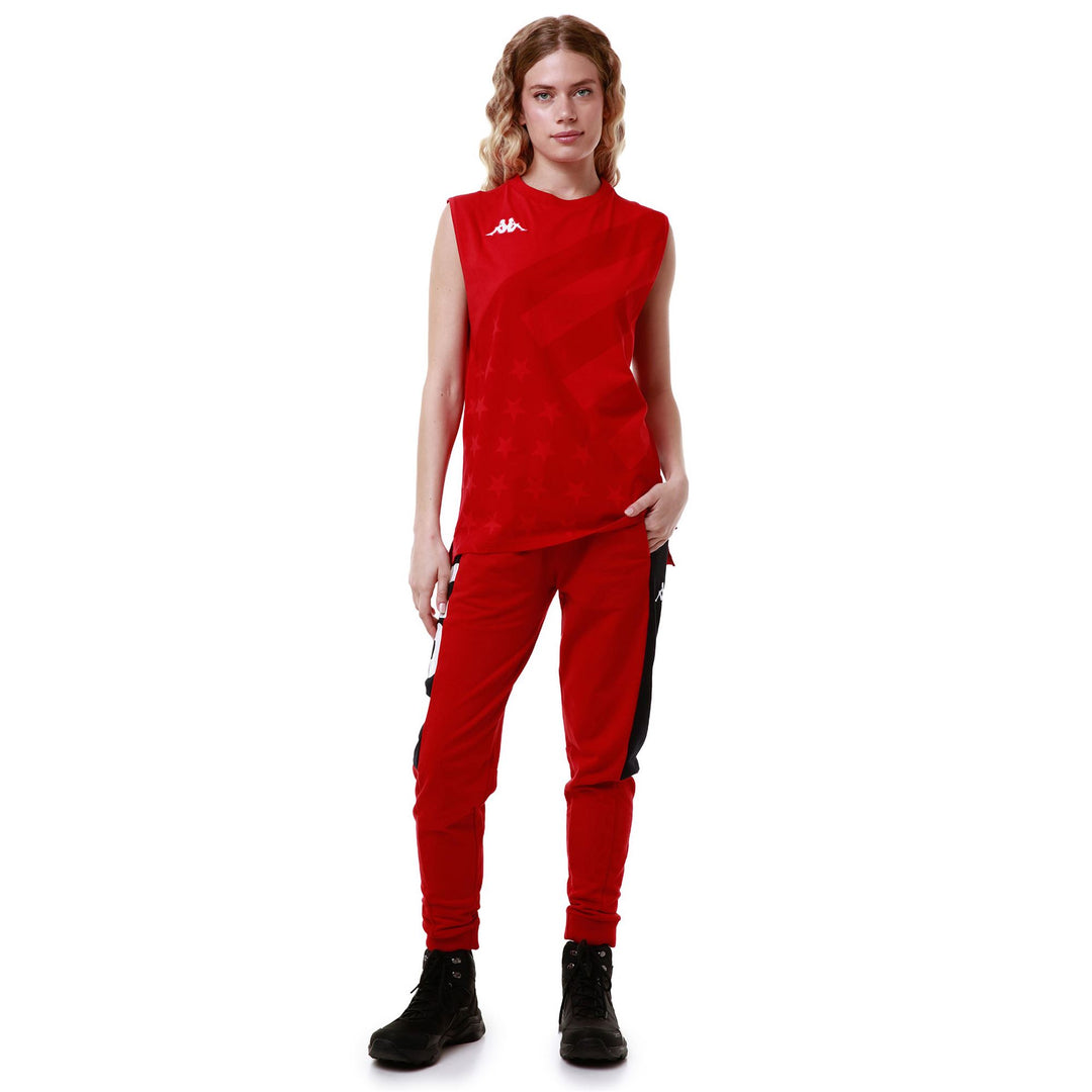 Canotta da Sci Slim Fit Unisex Rossa con Inserto a Contrasto 01