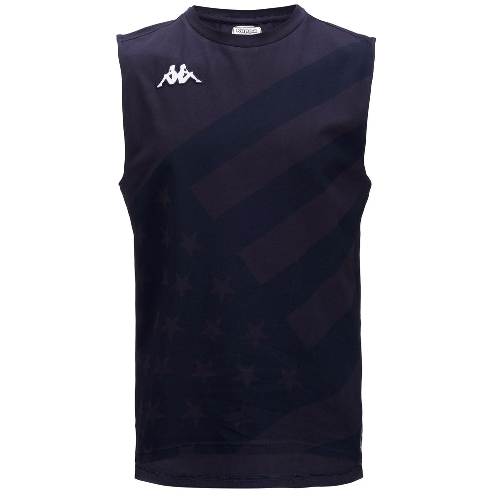 Blue Unisex Slim Fit Stretch Cotton Tank Top for Ski 02