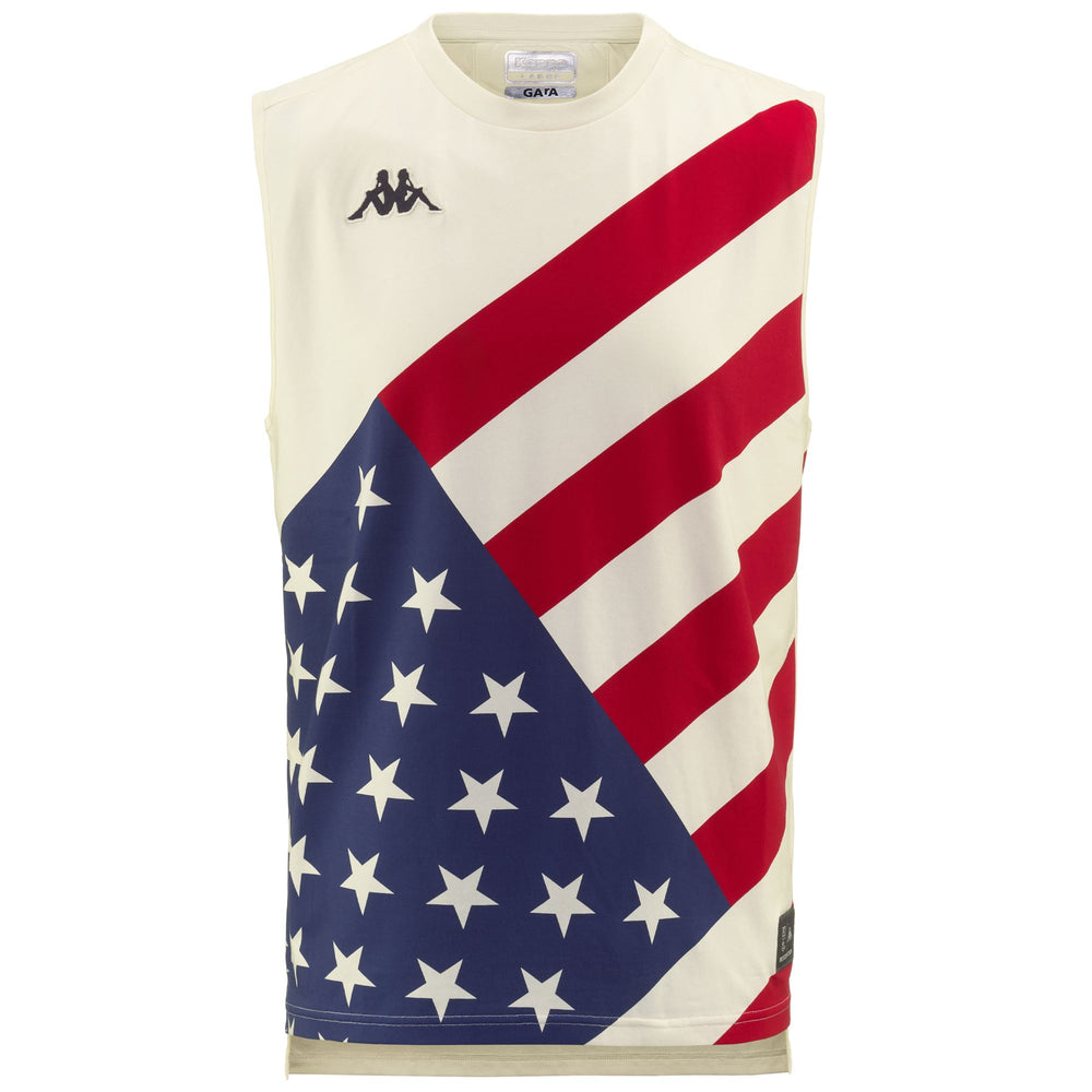 Débardeur de ski blanc unisexe coupe ajustée en coton stretch 02