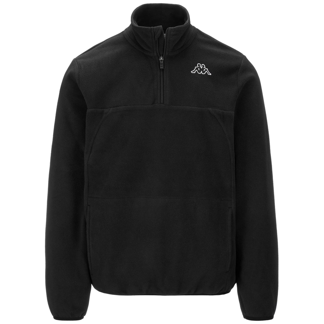 Black Men's Slim Fit Polar Fleece Jumper with Half Zip 01