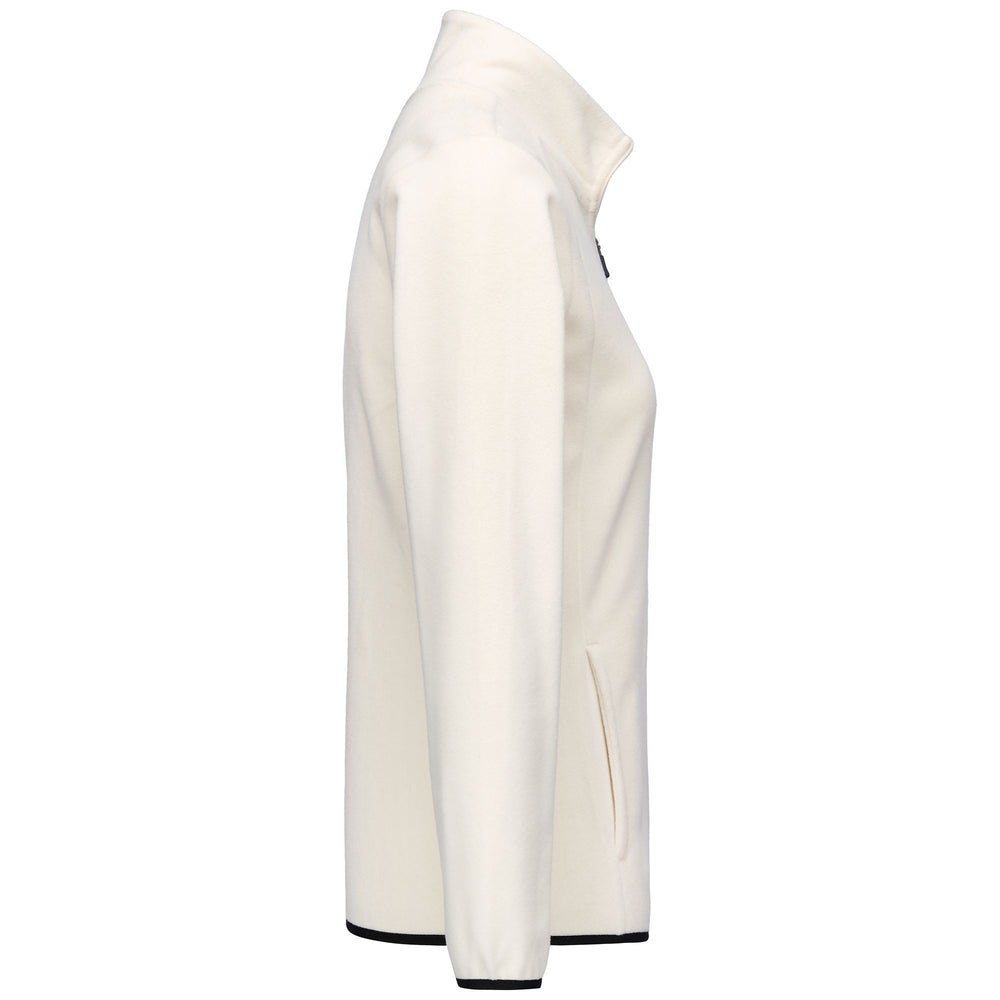 White Women's Slim Fit Fleece Jacket with Full Zip and Pockets 02