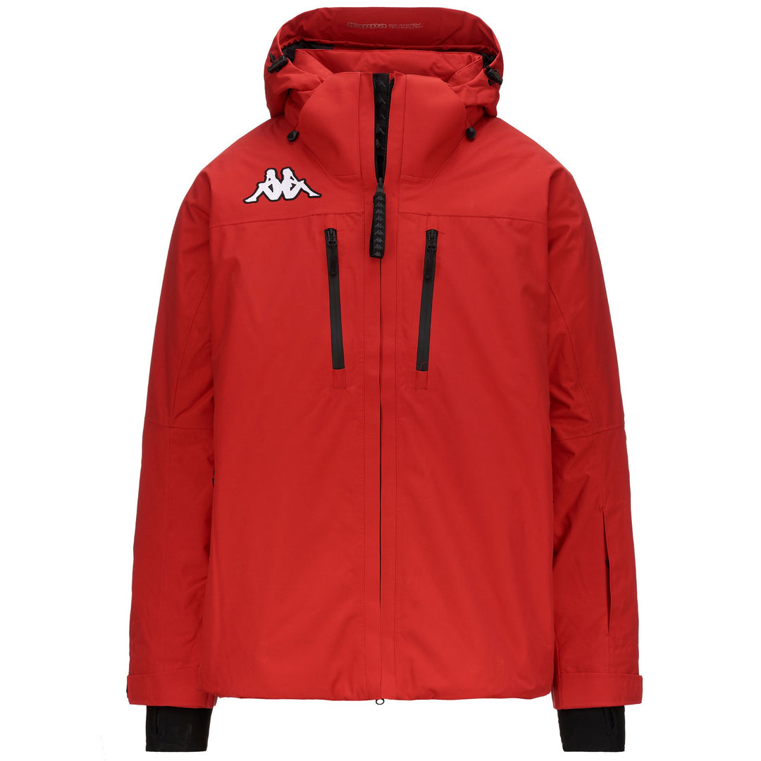 Veste de ski rouge unisexe mi-haute avec protection contre l'eau et respirabilité 01
