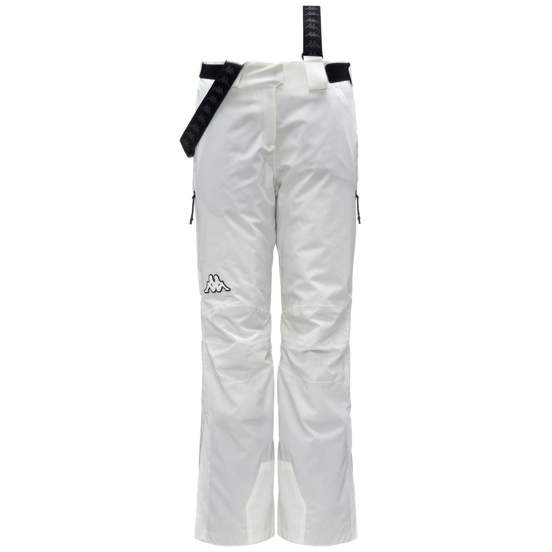 Pantalon de ski blanc isolé pour femme avec protection imperméable main