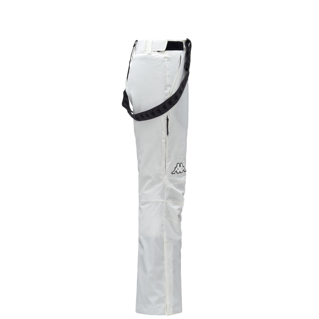 Pantalon de ski blanc isolé pour femme avec protection imperméable main